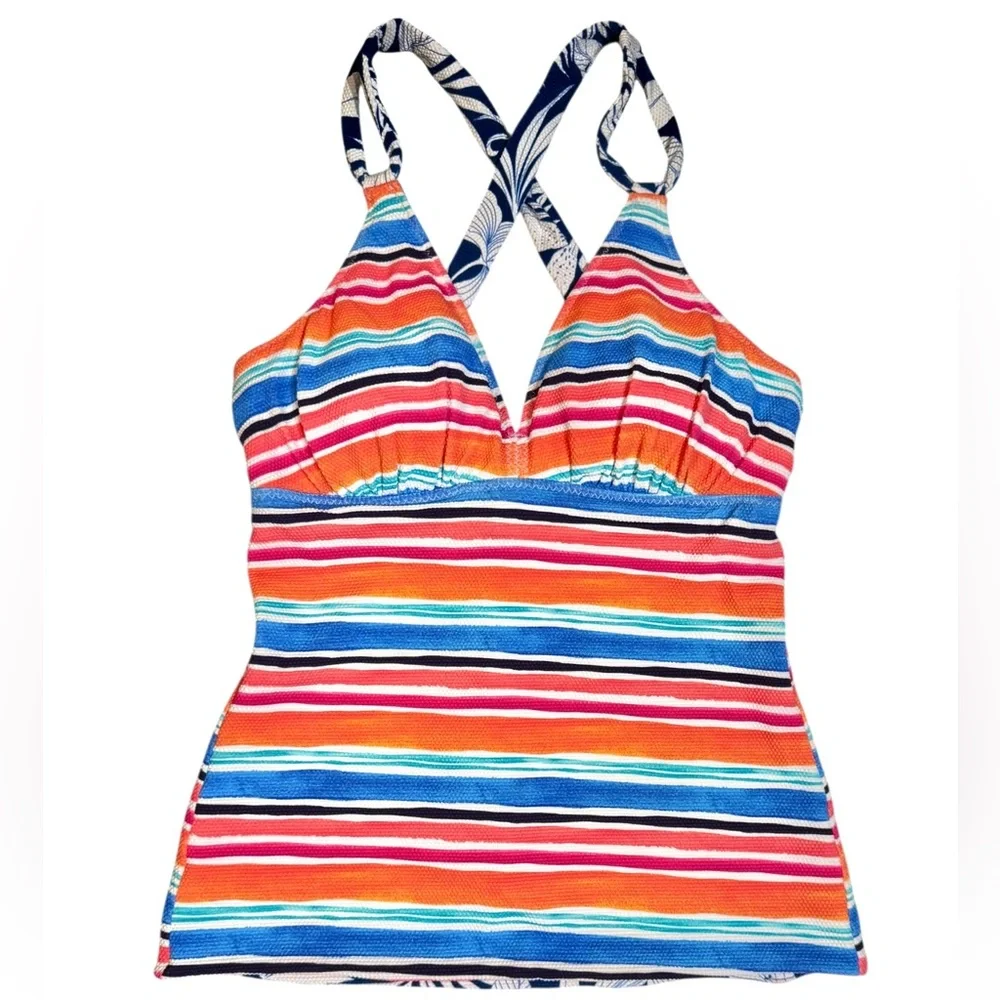 Tommy Bahama Island Cays Blooms Reversible Crossback Tankini Top